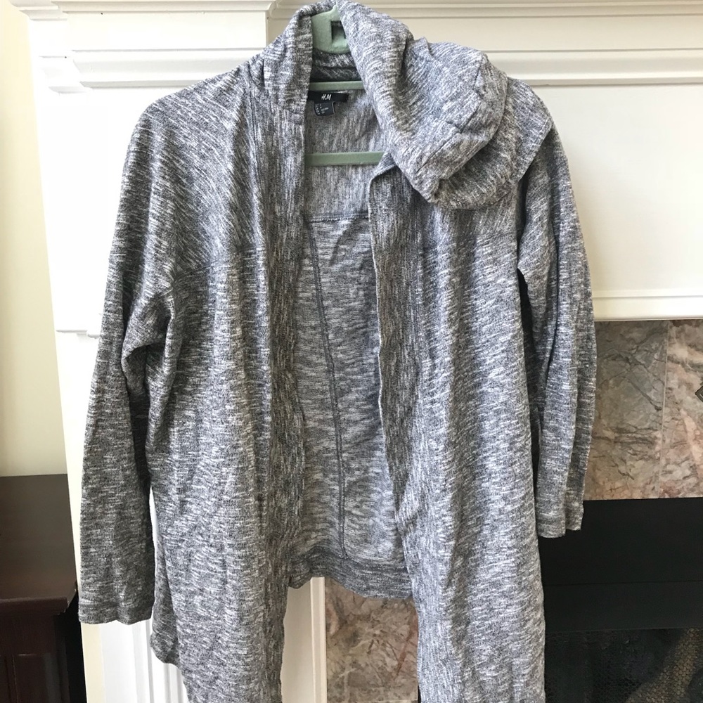 H&M Grey Hooded Cardigan